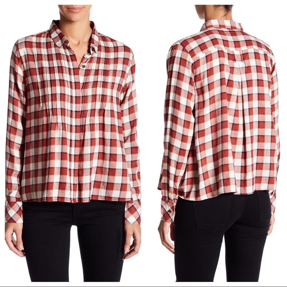 Current/Elliott  The Lucy Tuck LS Plaid Blouse - Picture 2 of 8